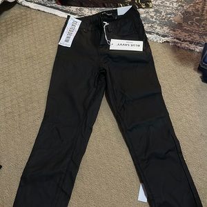 High Rise Coated Denim Pants